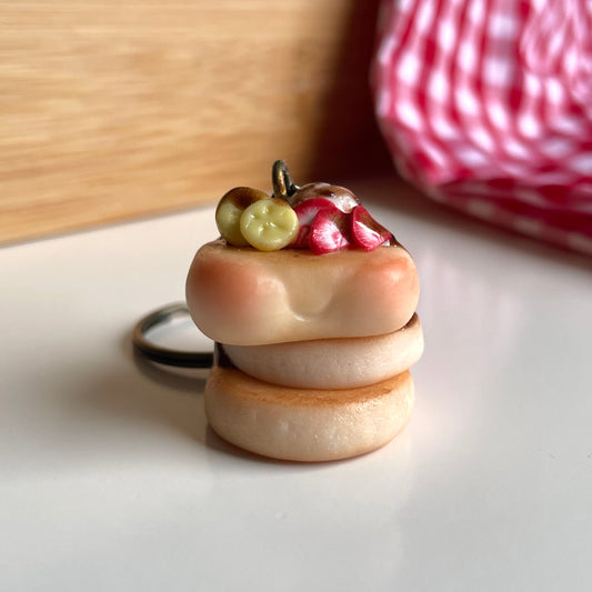 Stacked pancakes keychain
