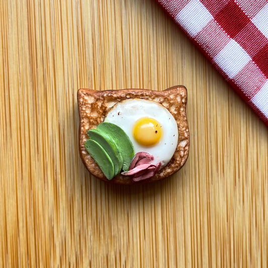 Food magnet - Avocado and egg toast magnet, fridge magnets, memo board magnets, notice board magnets, miniature food, realistic food magnet